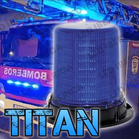 Rotativo lanzadestellos sincronizable Titán 128 leds CE R65 multivolt 154mm x 149mm